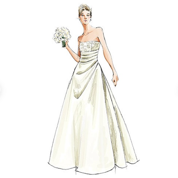 Vogue V2842 Wedding Dress Sewing Pattern Size 6 8 10 - Picture 4 of 10